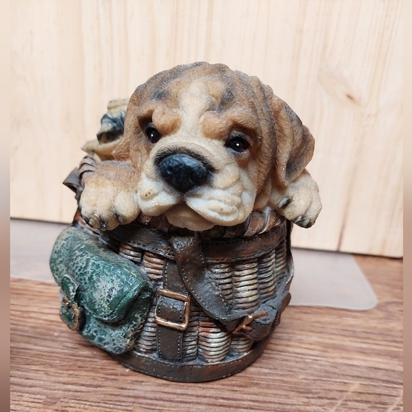 Vintage Ceramic Puppy in a Basket Bank - Picture 6 of 11